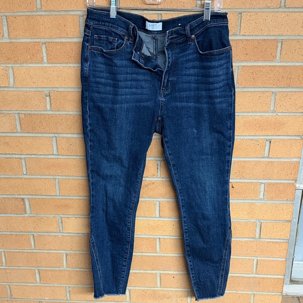 LOFT Dark Indigo High-Rise Skinny Jeans